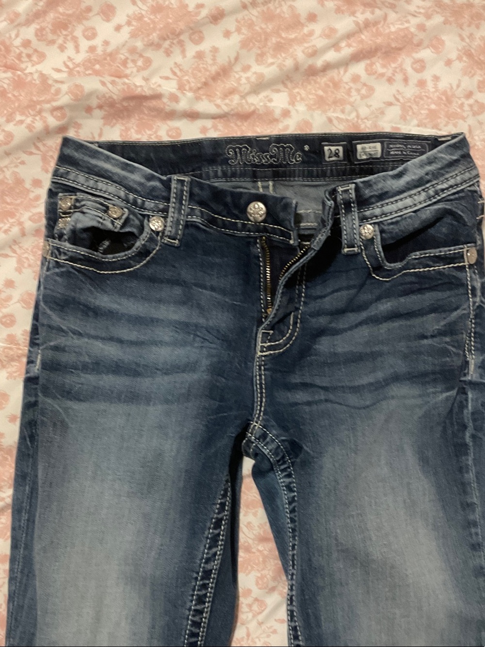 Miss Me Women's Dark Blue Washed Skinny Jeans